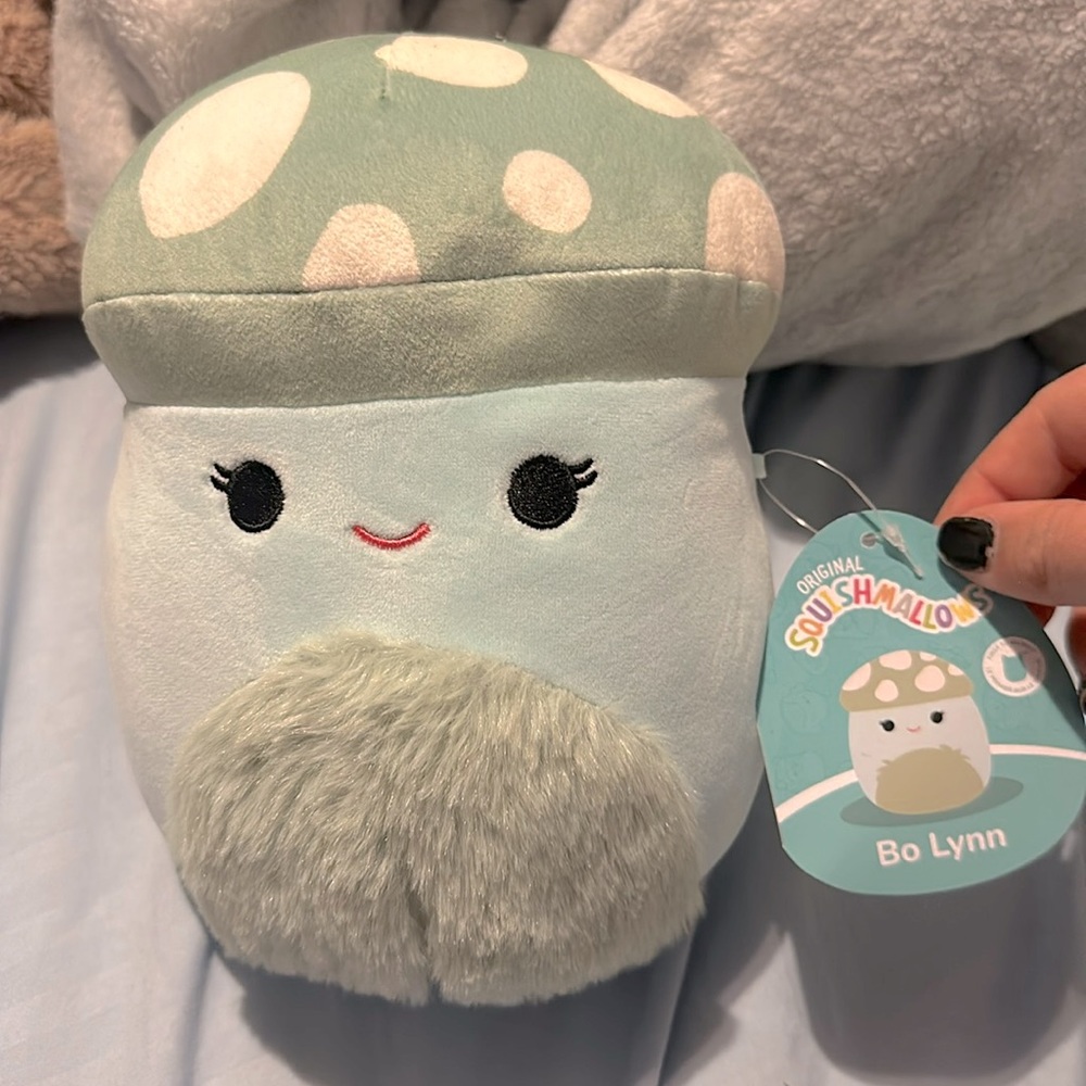 Teal mushroom squishmallow